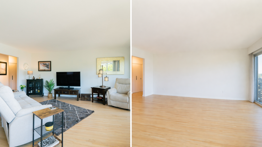 staged and none staged real estate house